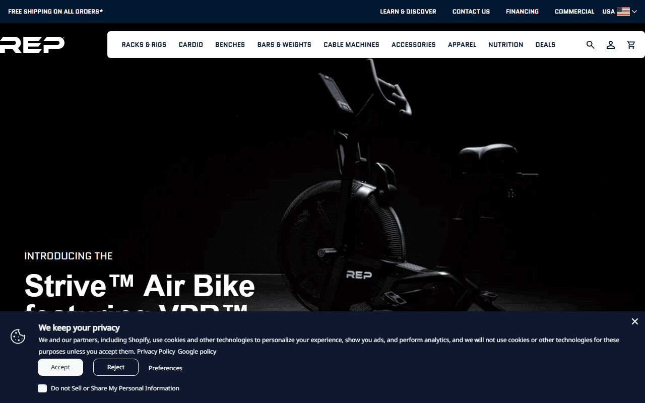 Rep Fitness sponsor landing page advertised on Live Deep: Conquer Habits & Live Your Fittest Life