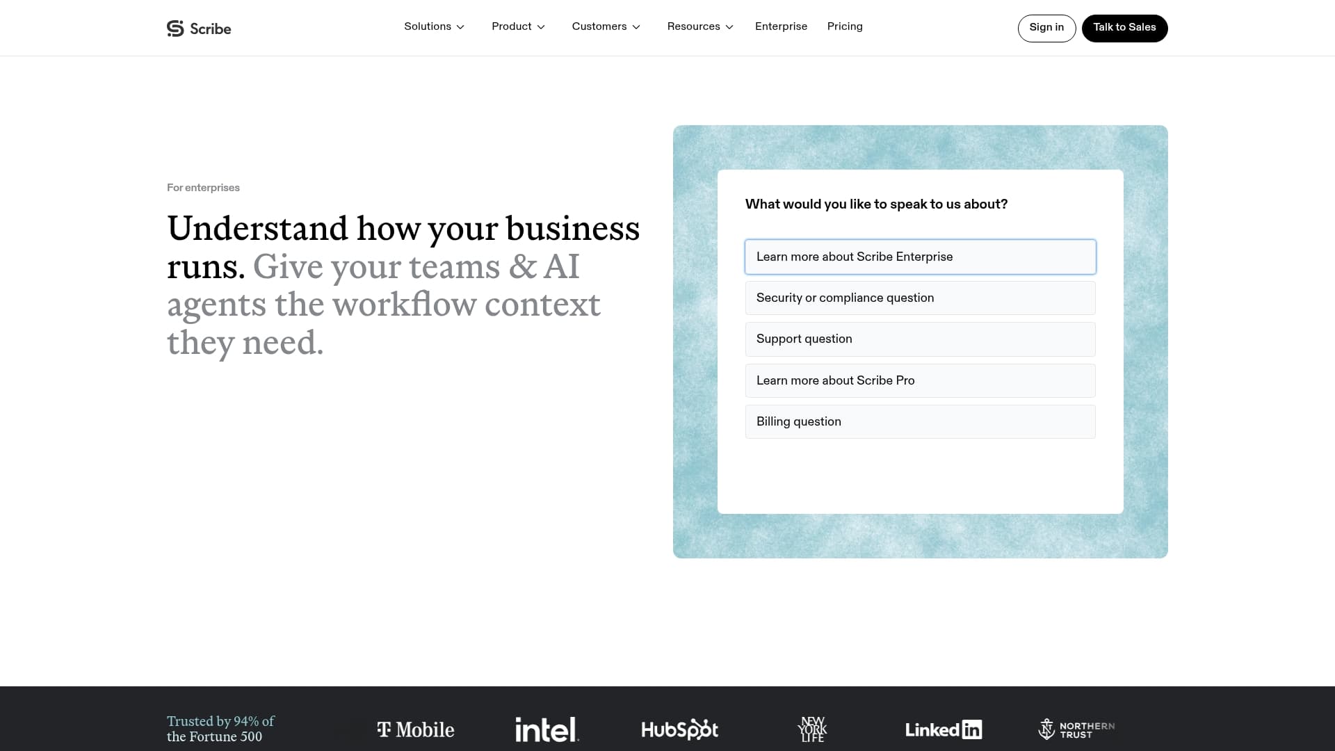 Scribe sponsor landing page advertised on The Best One Yet