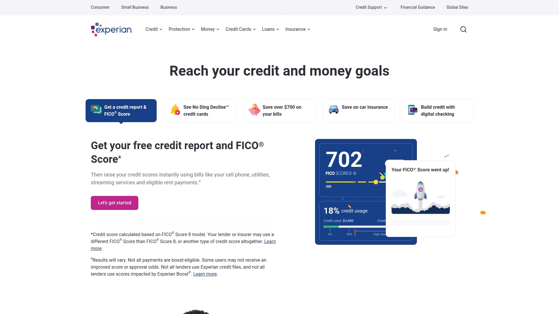 Experian Boost sponsor landing page advertised on Let's Talk About Myths, Baby! Greek & Roman Mythology Retold