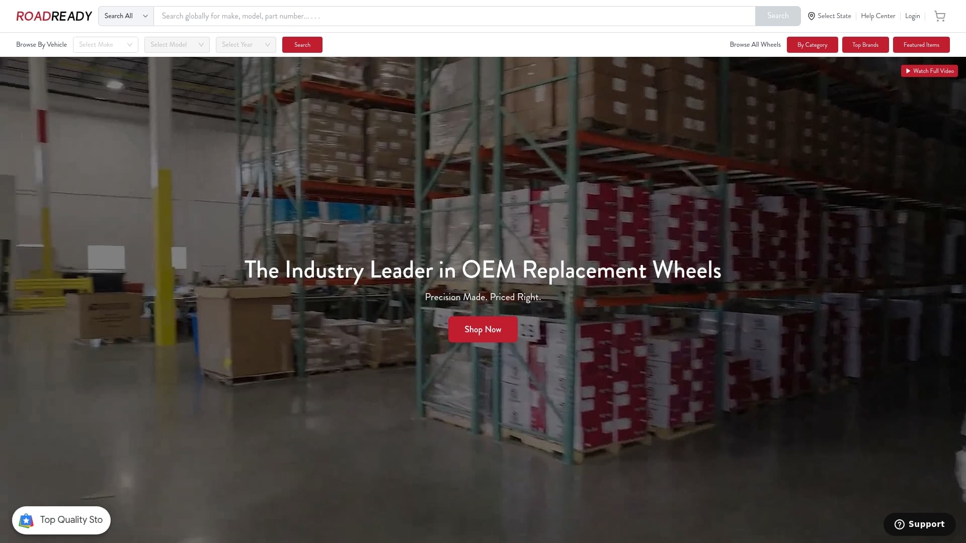 Road Ready Wheels sponsor landing page advertised on Under The Hood show