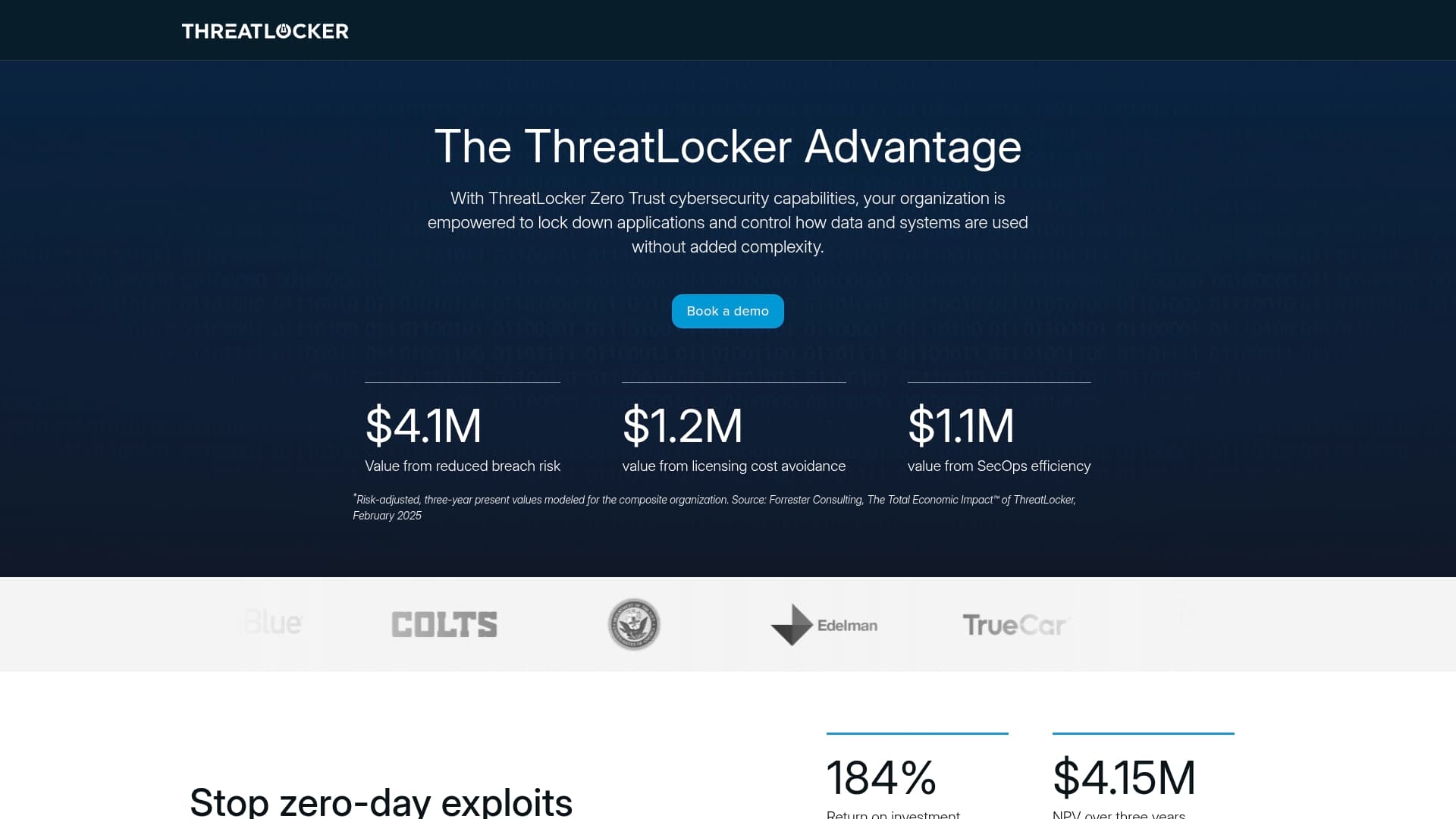 ThreatLocker sponsor landing page advertised on CISO Series Podcast