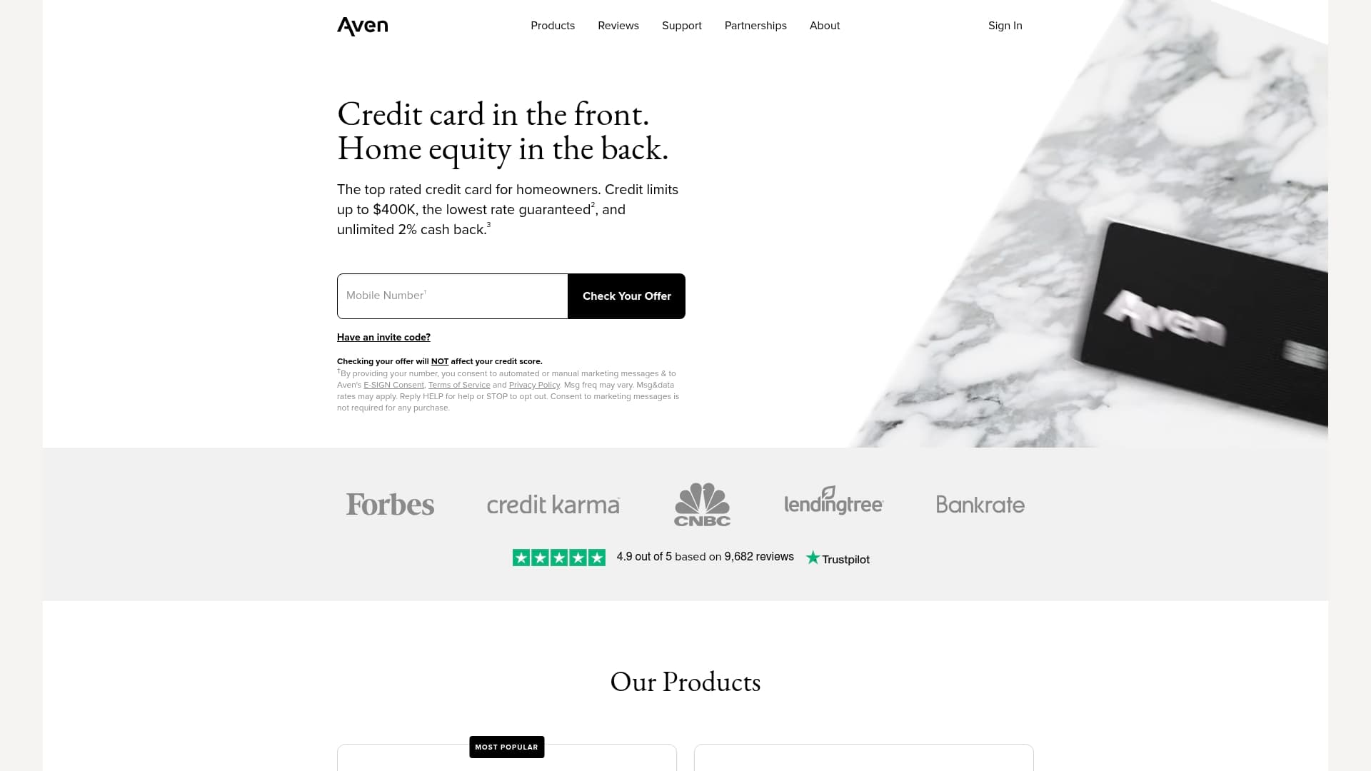 Aven sponsor landing page advertised on The Bulwark Podcast