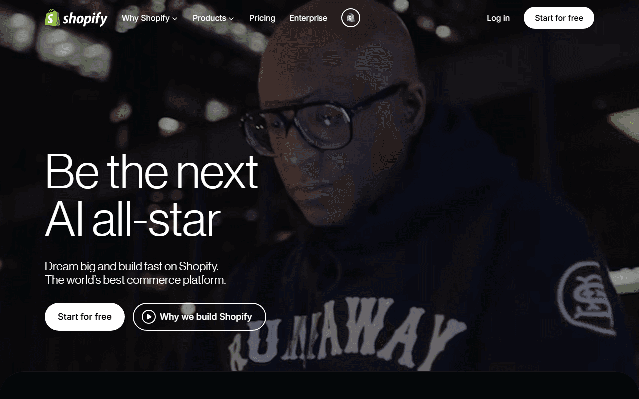 Shopify sponsor landing page advertised on UAP Unidentified Alien Podcast