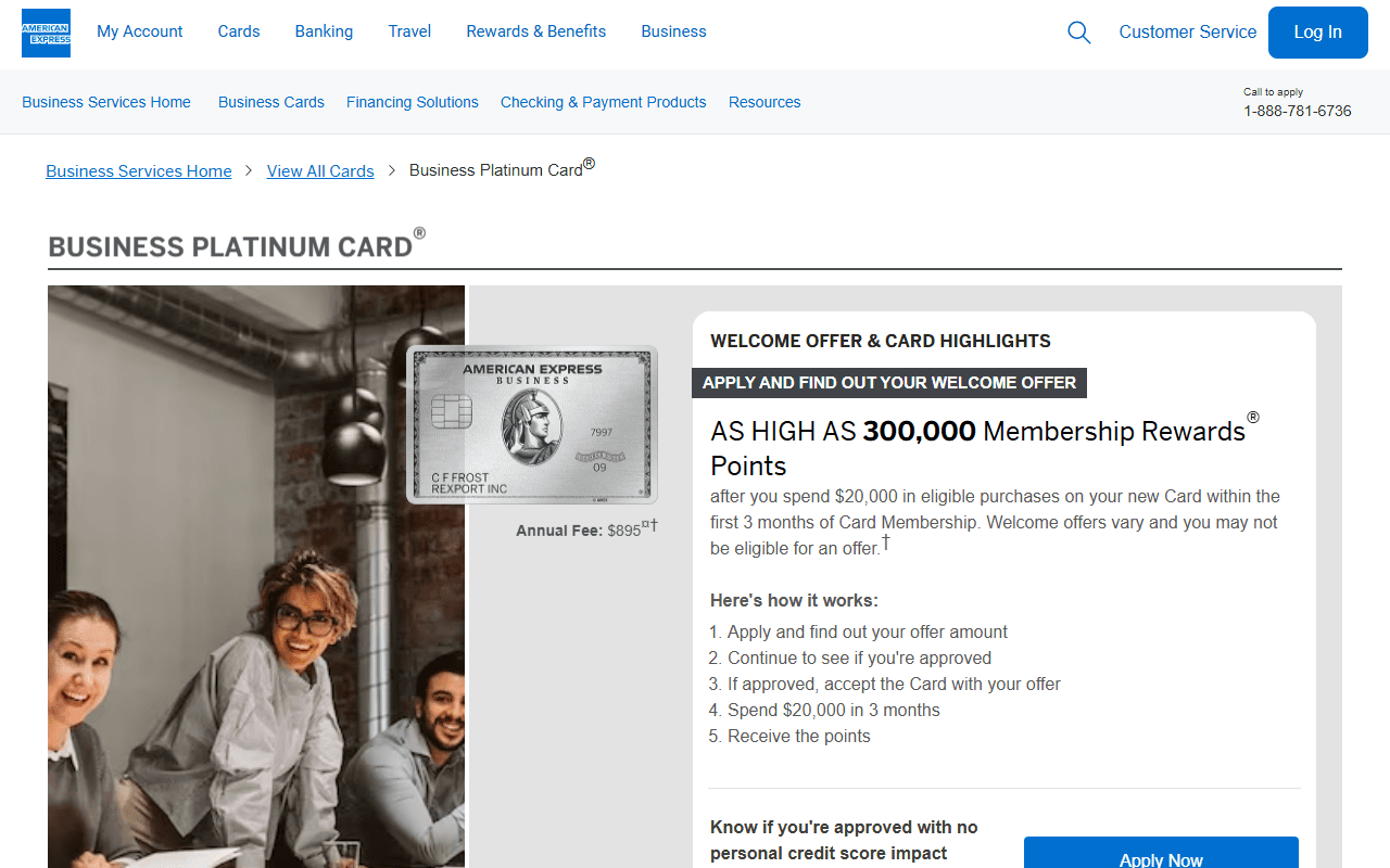 American Express sponsor landing page advertised on Know Thyself