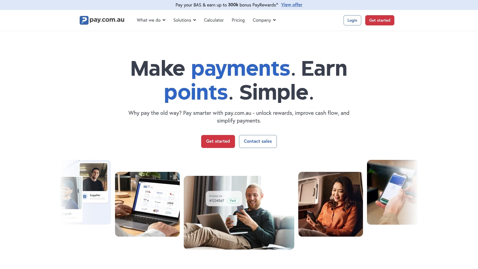 pay.com.au sponsor landing page advertised on Whateley