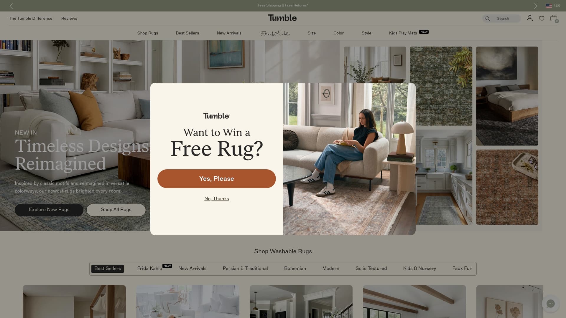 Tumble sponsor landing page advertised on Mayim Bialik's Breakdown