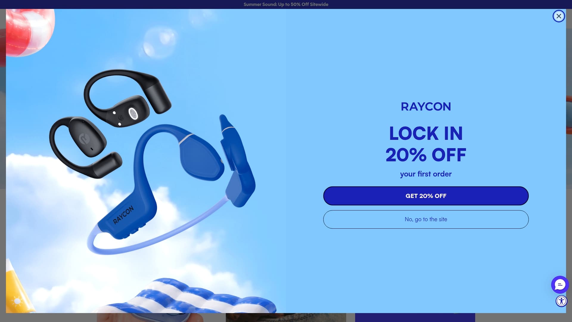 Raycon sponsor landing page advertised on Clues with Morgan Absher and Kaelyn Moore