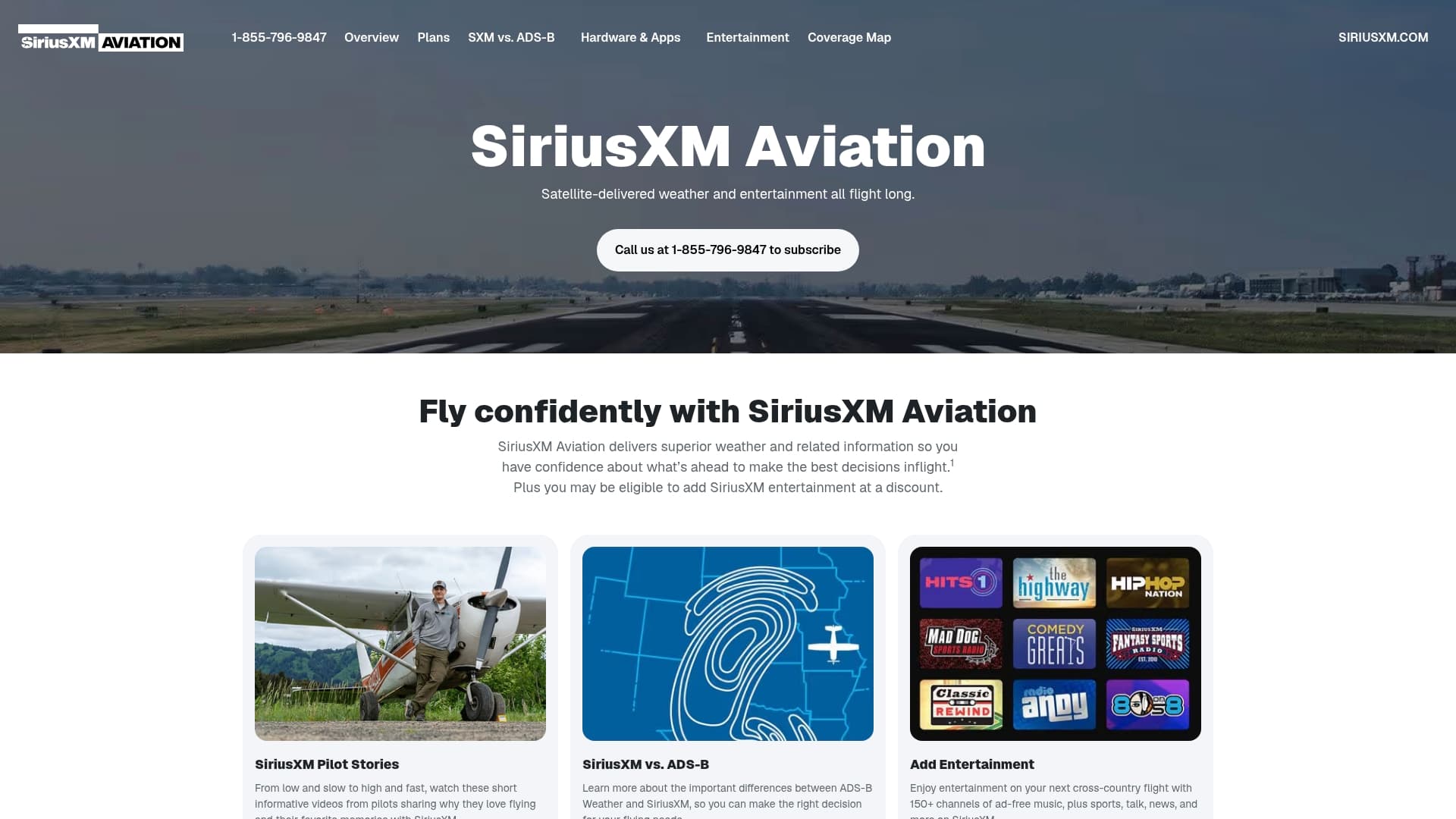 SiriusXM Aviation sponsor landing page advertised on Conan O’Brien Needs A Friend