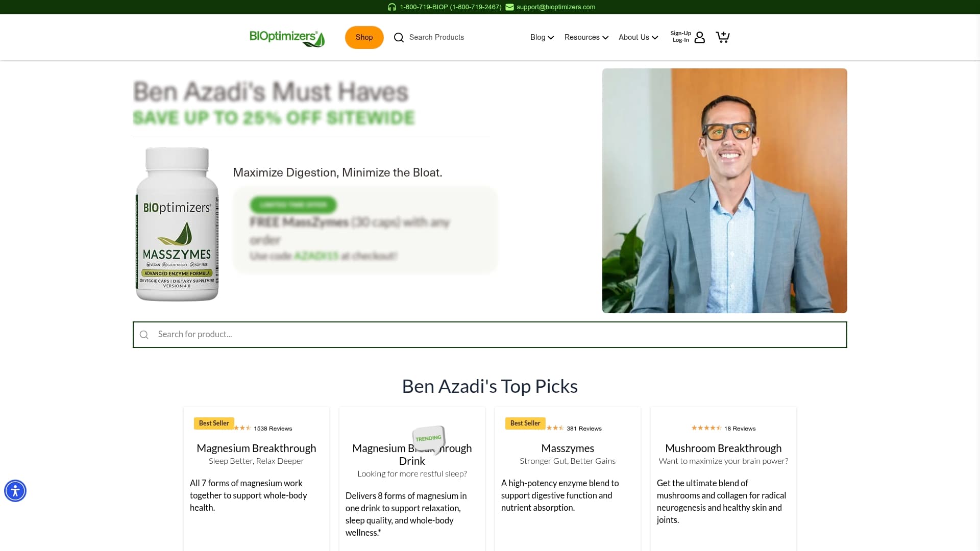 Bioptimizers sponsor landing page advertised on The Keto Kamp Podcast With Ben Azadi