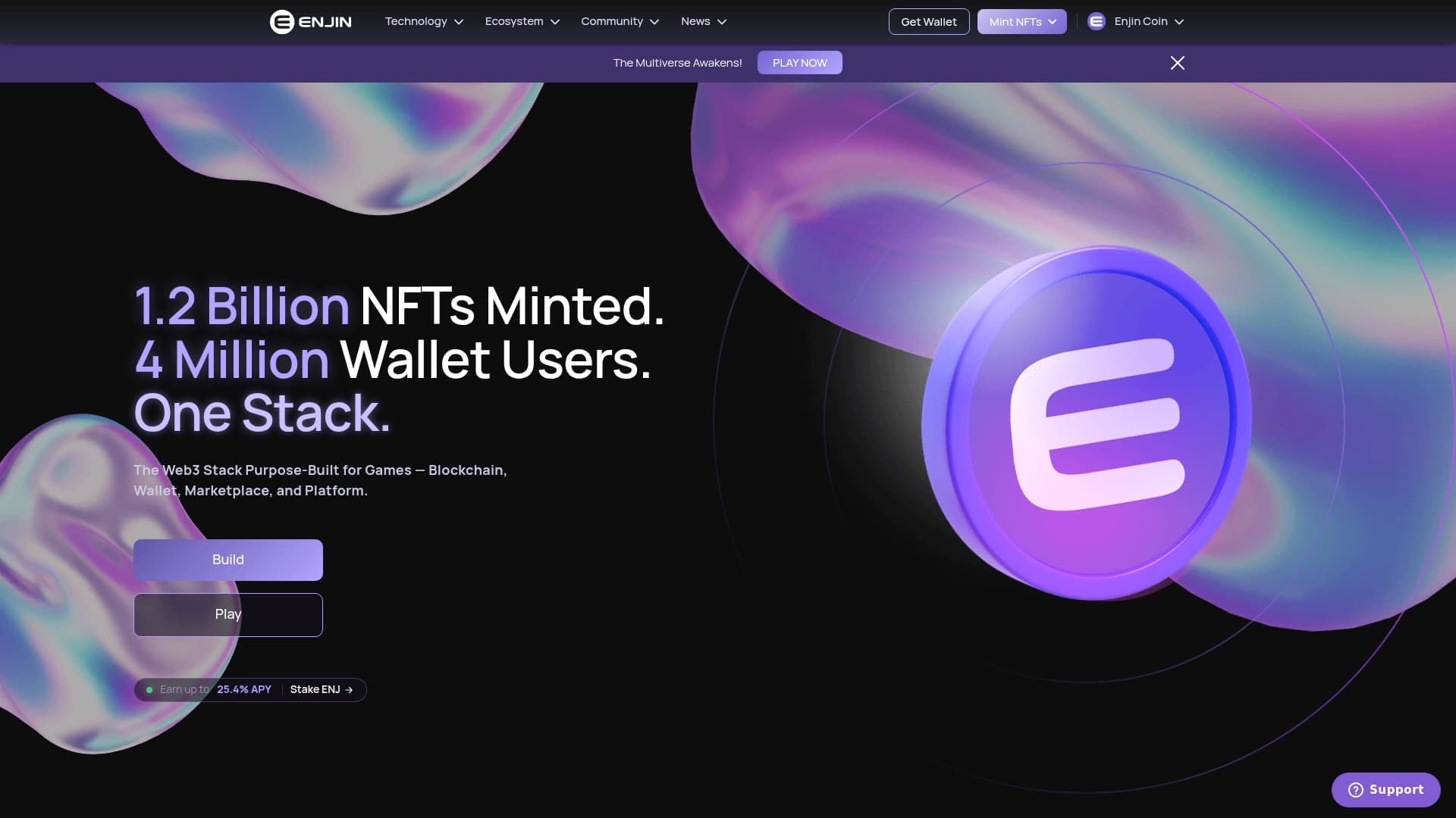 Enjin sponsor landing page advertised on Raging Moderates with Scott Galloway and Jessica Tarlov