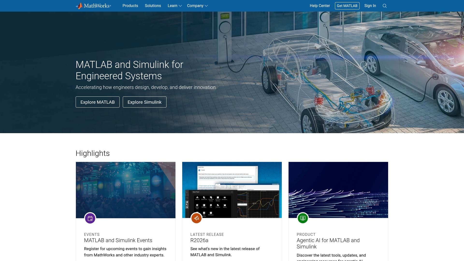 MathWorks sponsor landing page advertised on Science Friday