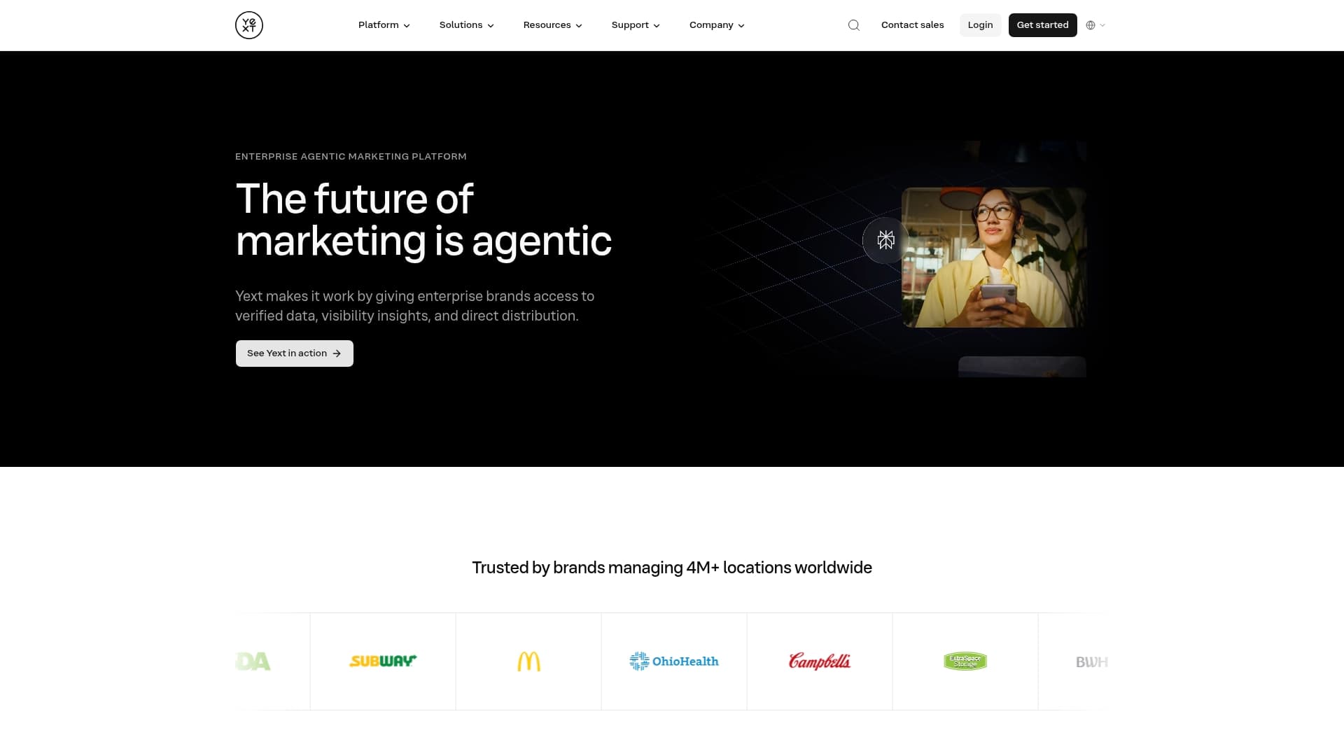 Yext sponsor landing page advertised on The Journal.