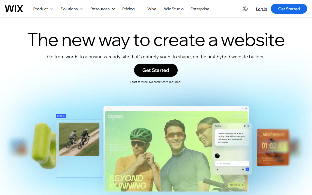 Wix sponsor landing page advertised on Fantasy Footballers - Fantasy Football Podcast