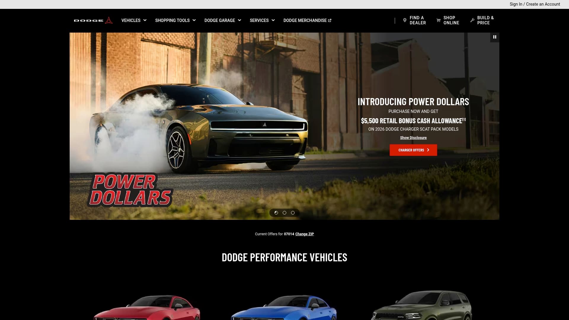 Dodge sponsor landing page advertised on The Joe Rogan Experience