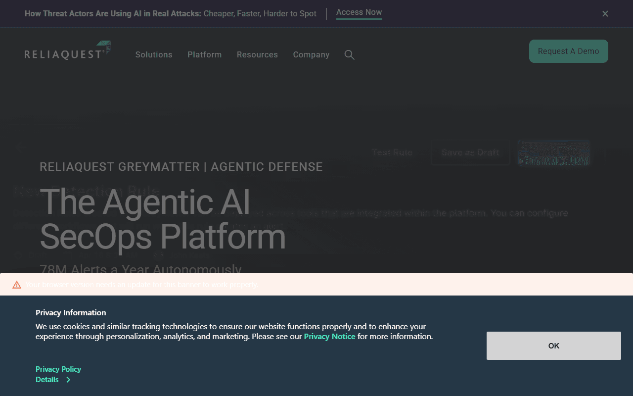 ReliaQuest sponsor landing page advertised on WSJ What’s News