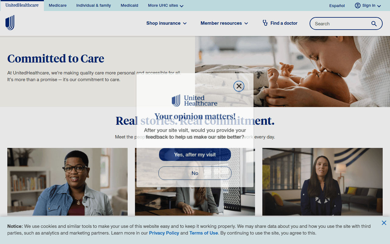 UnitedHealthcare sponsor landing page advertised on The Bobby Bones Show