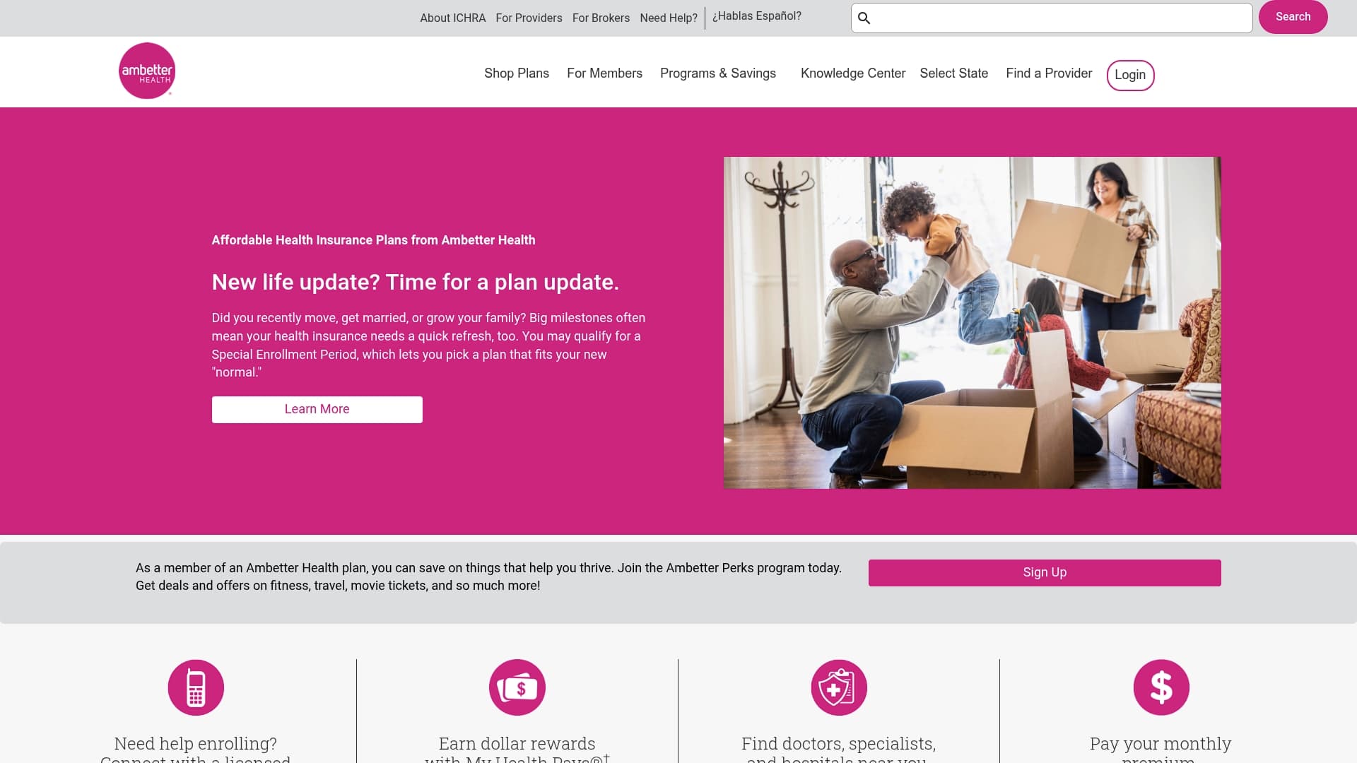 Ambetter Health sponsor landing page advertised on TED Talks Daily