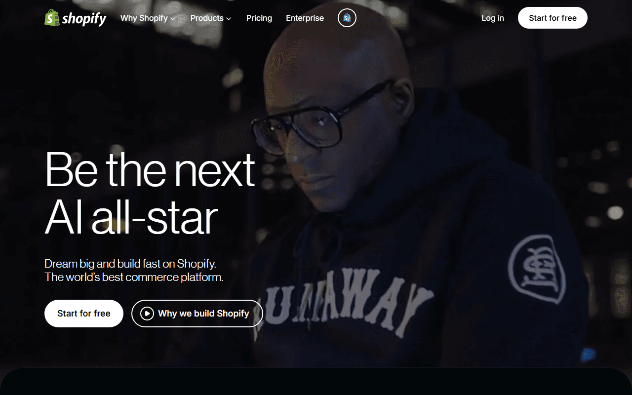 Shopify sponsor landing page advertised on The Sarah Fraser Show