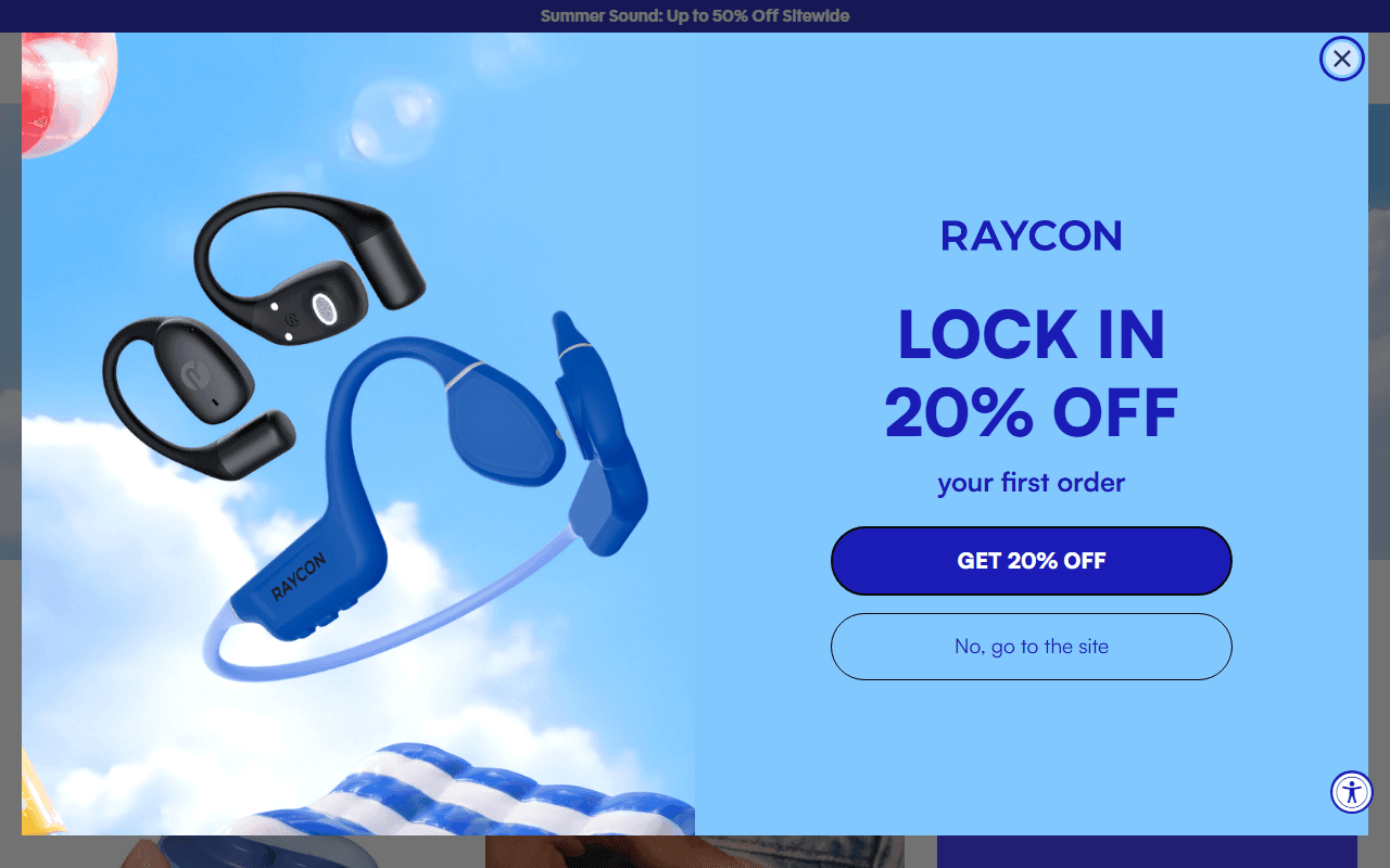 Raycon sponsor landing page advertised on The Kim Komando Show