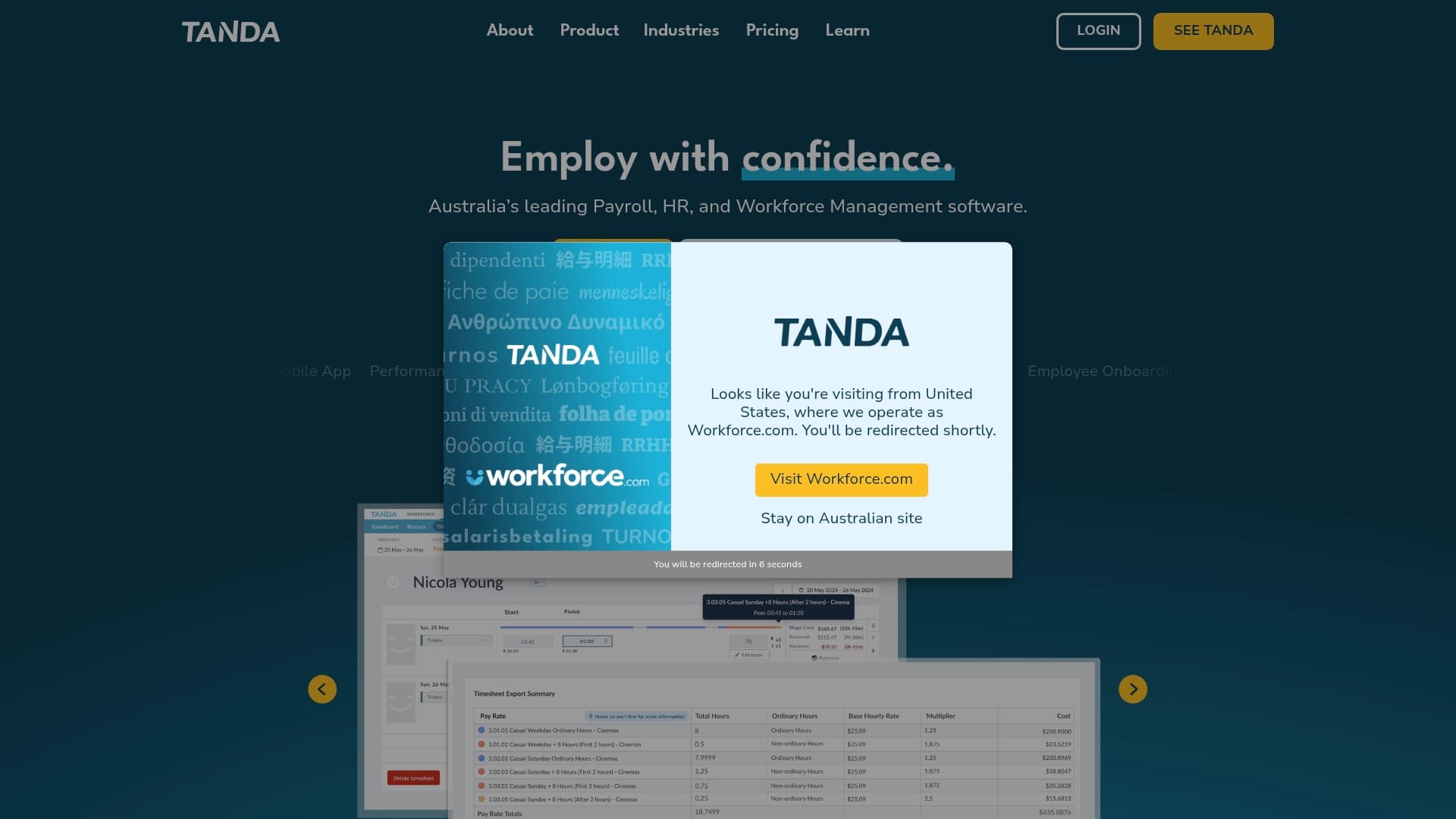 Tanda sponsor landing page advertised on The Karl Stefanovic Show