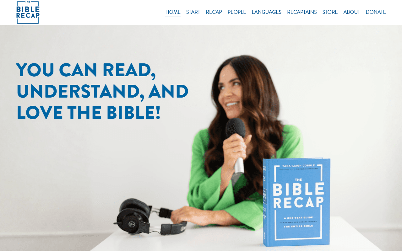 The Bible Recap (Recaptains membership) sponsor landing page advertised on The Bible Recap