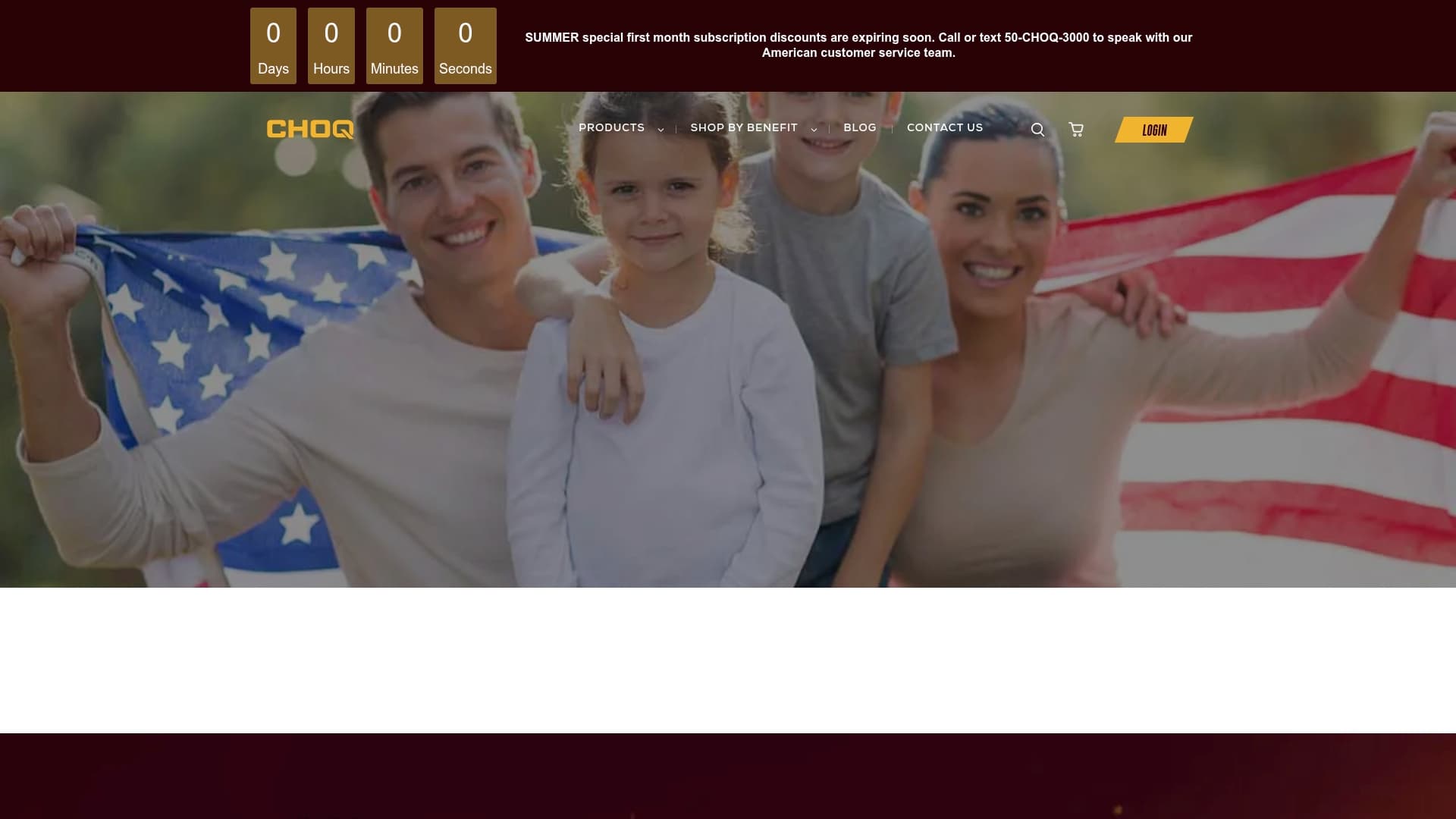 CHOQ sponsor landing page advertised on The Jesse Kelly Show