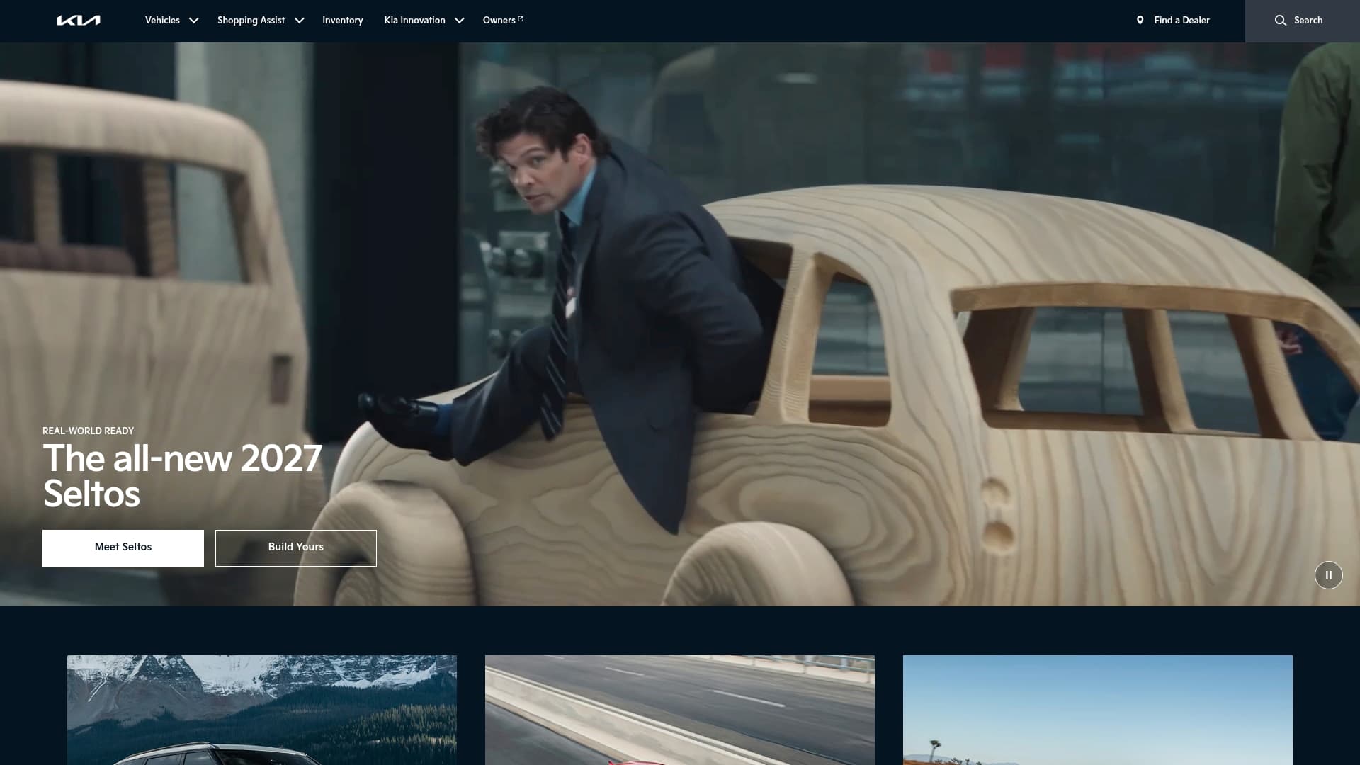 Kia sponsor landing page advertised on The Sports Junkies
