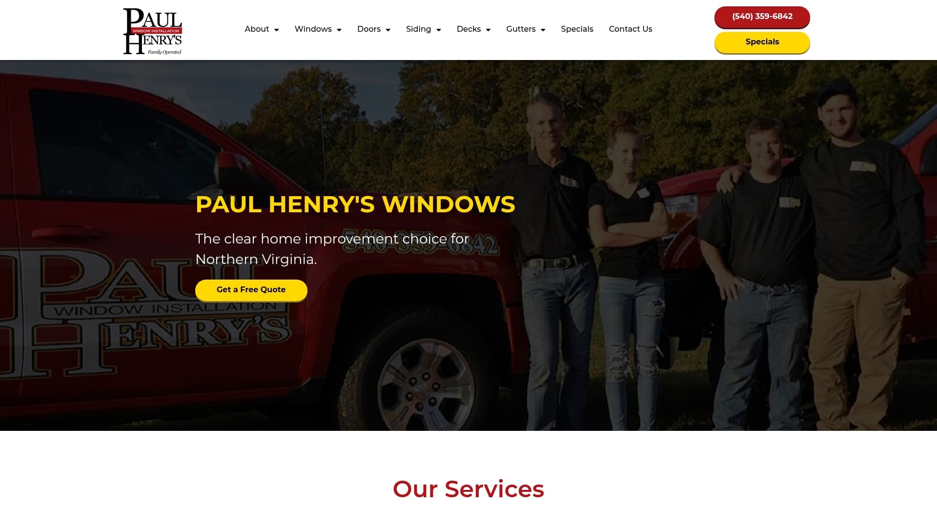 Paul Henry's Window Installation sponsor landing page advertised on The Sports Junkies