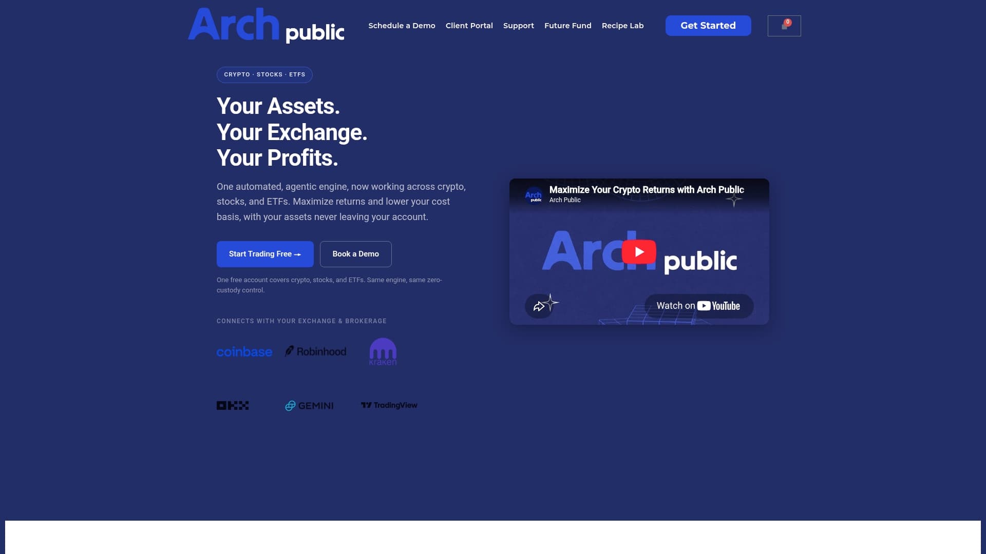 Archpublic sponsor landing page advertised on The Pomp Podcast