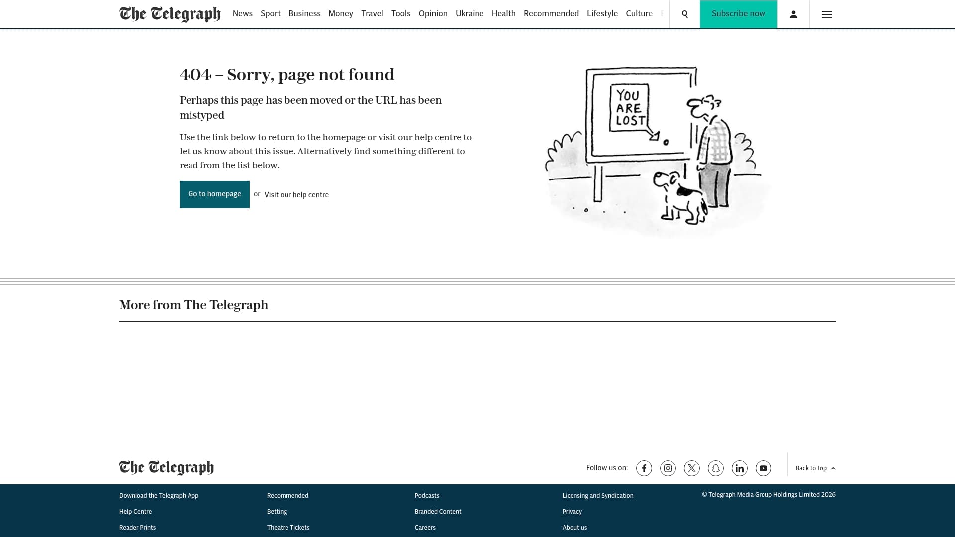 Telegraph sponsor landing page advertised on Ukraine: The Latest