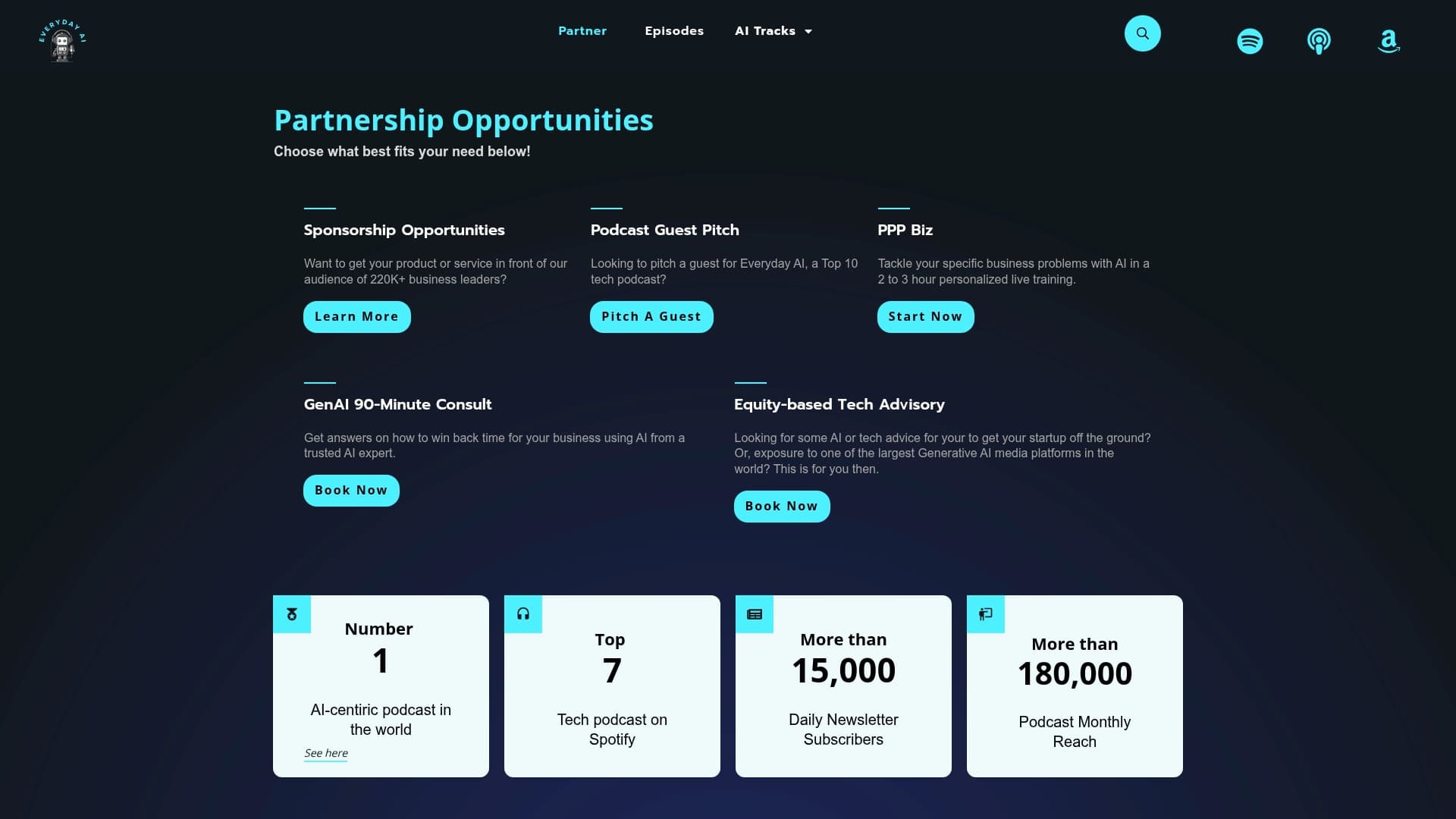 Everyday AI sponsor landing page advertised on Everyday AI Podcast – An AI and ChatGPT Podcast