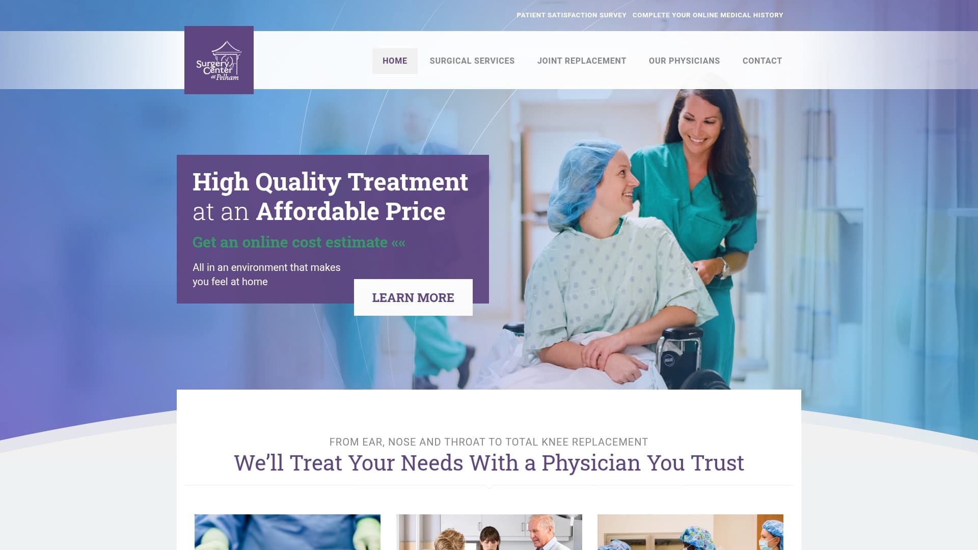 Surgery Center at Pelham sponsor landing page advertised on Louder with Crowder