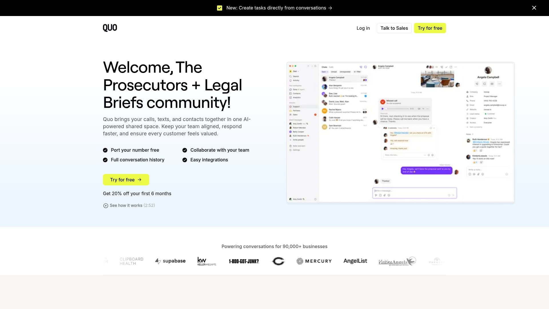 Quo sponsor landing page advertised on The Prosecutors