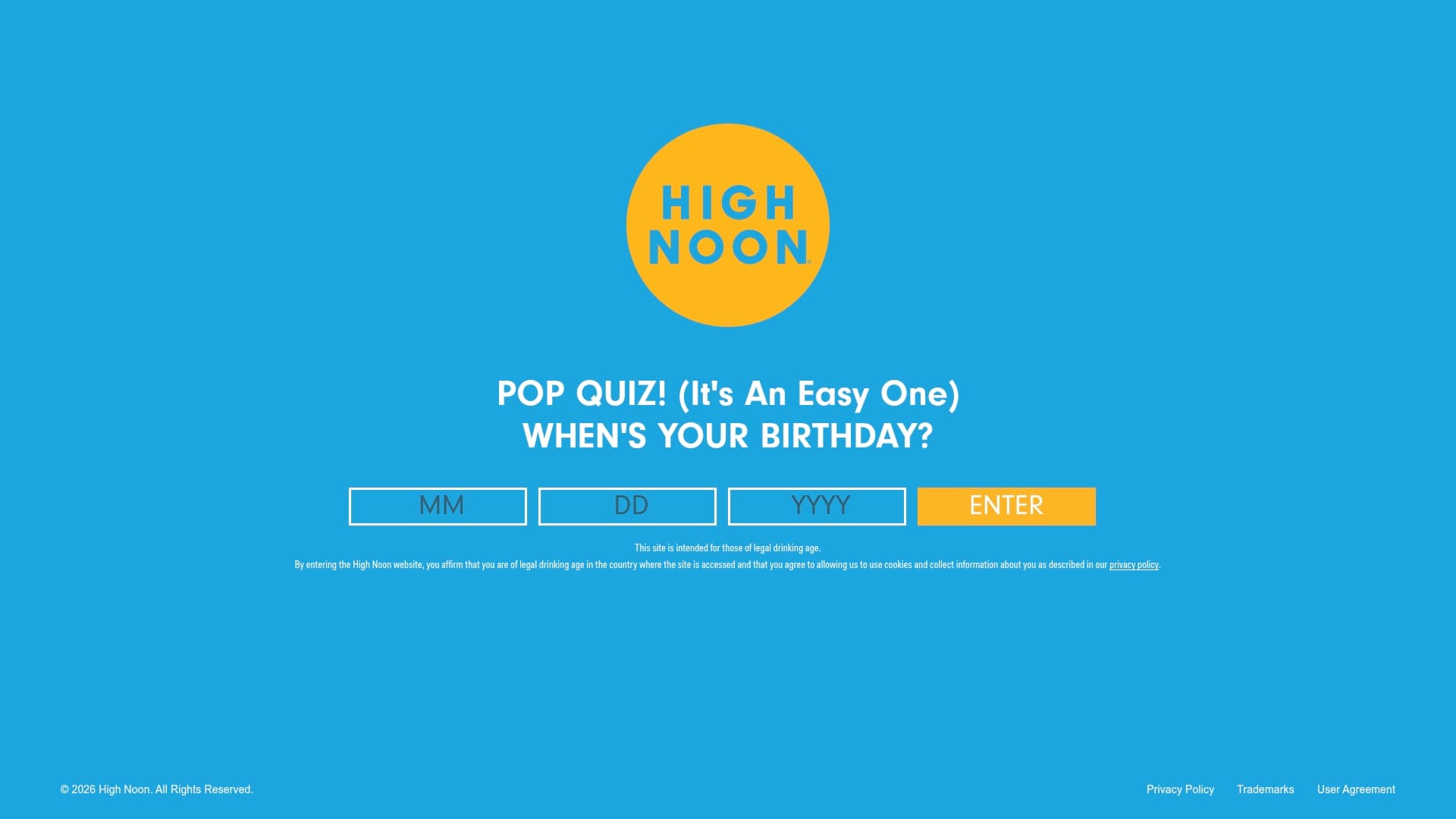 High Noon sponsor landing page advertised on No Laying Up - Golf Podcast