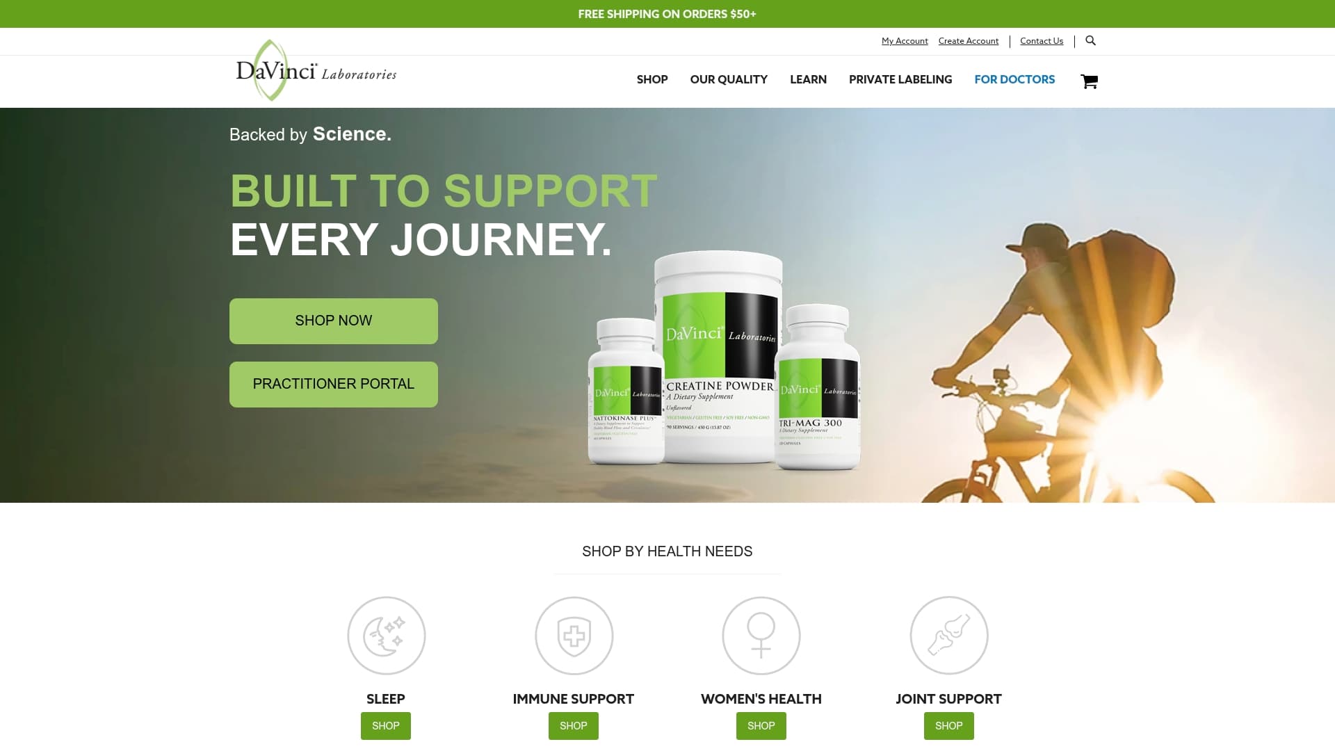 Da Vinci Laboratories sponsor landing page advertised on Dr. Bob Martin Show