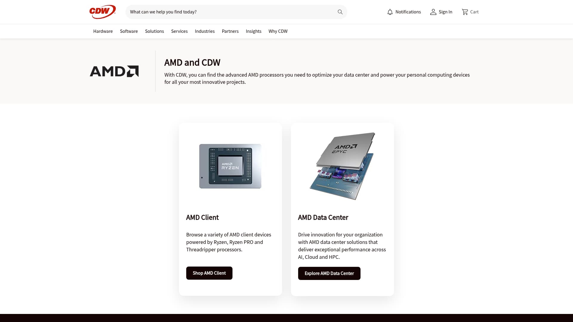 CDW sponsor landing page advertised on The $100 MBA Show