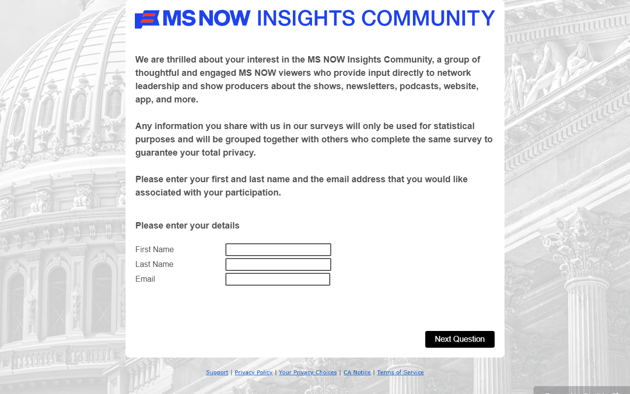 MSNBC Insights sponsor landing page advertised on Inside with Jen Psaki