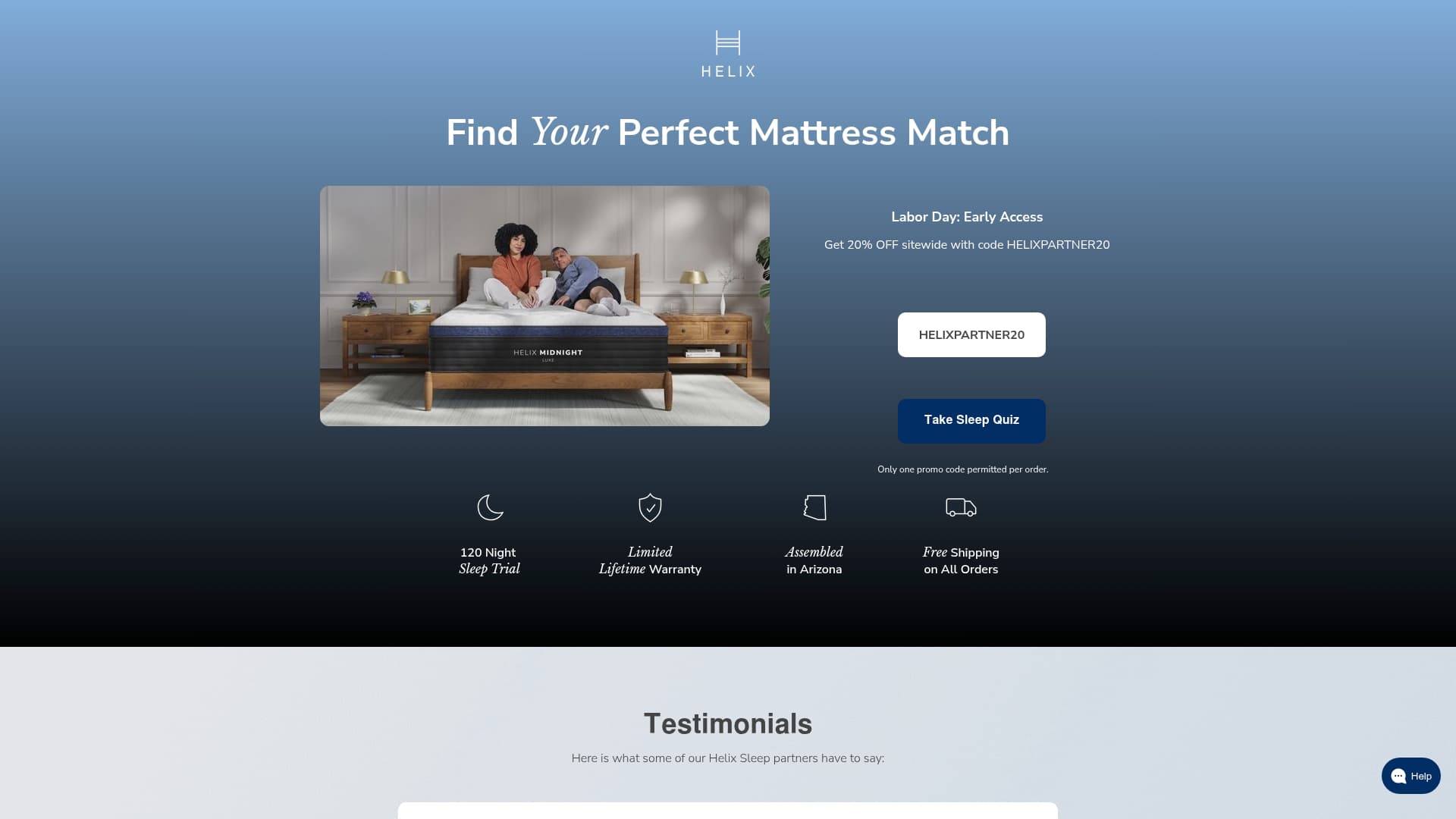 Helix Sleep sponsor landing page advertised on The Michael Knowles Show