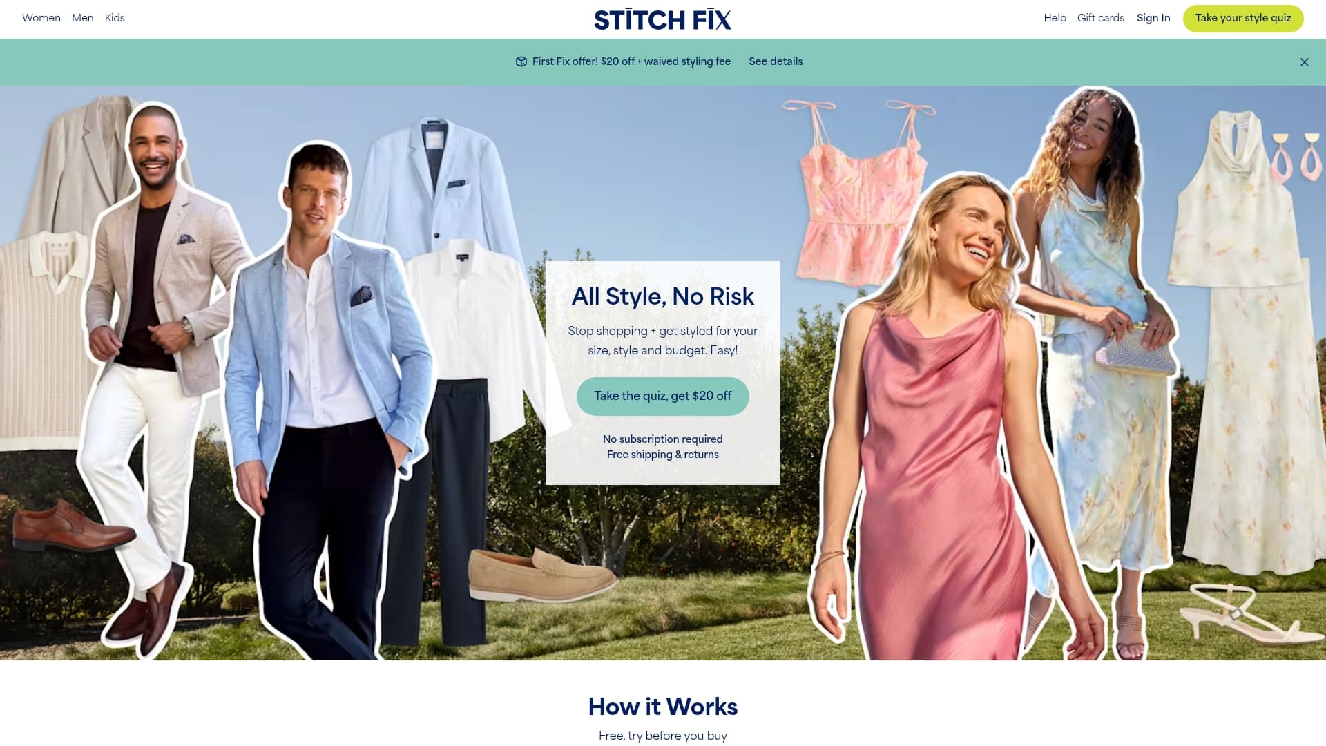 Stitch Fix sponsor landing page advertised on Strictly Anonymous Confessions