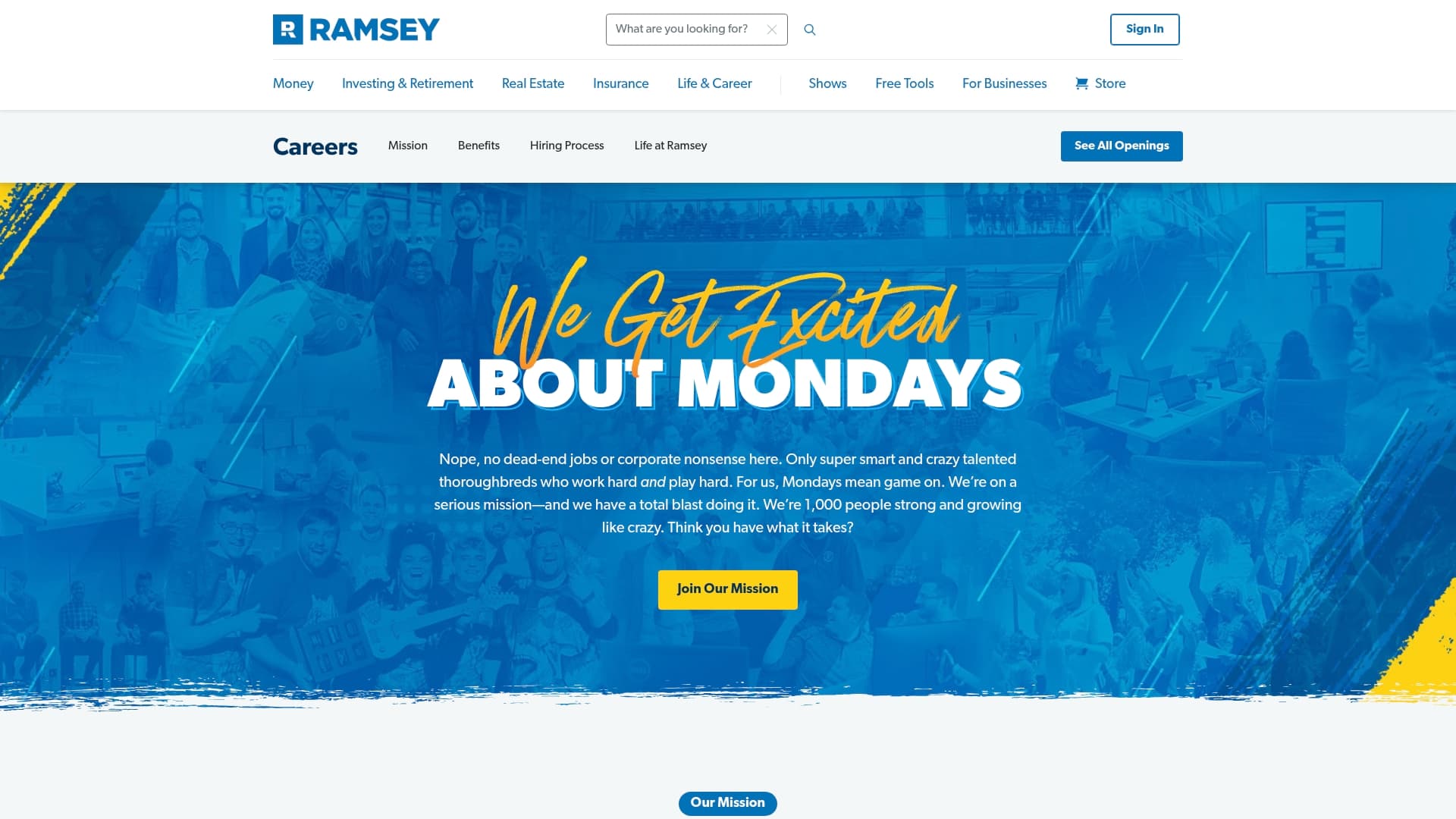 Ramsey Solutions sponsor landing page advertised on The Ramsey Show