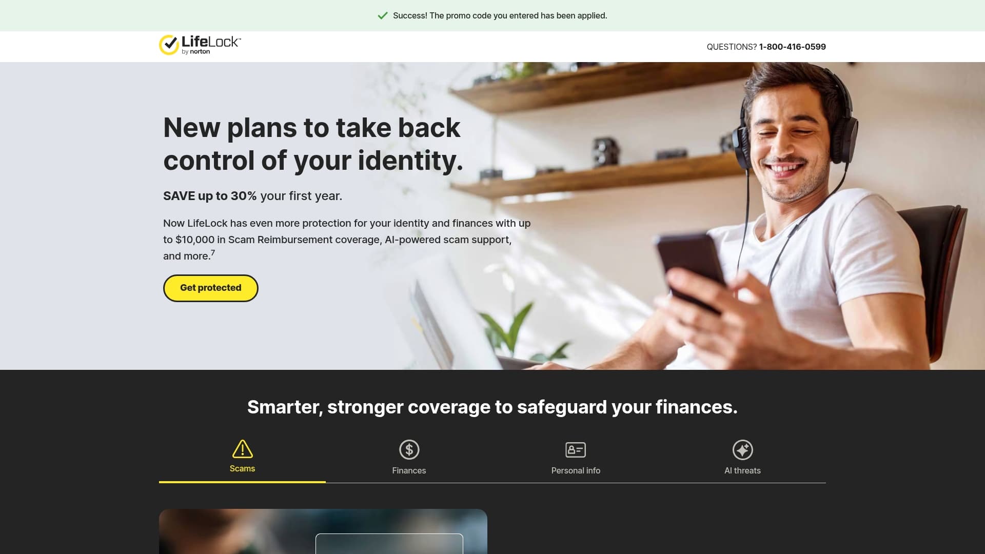 LifeLock sponsor landing page advertised on The Daily