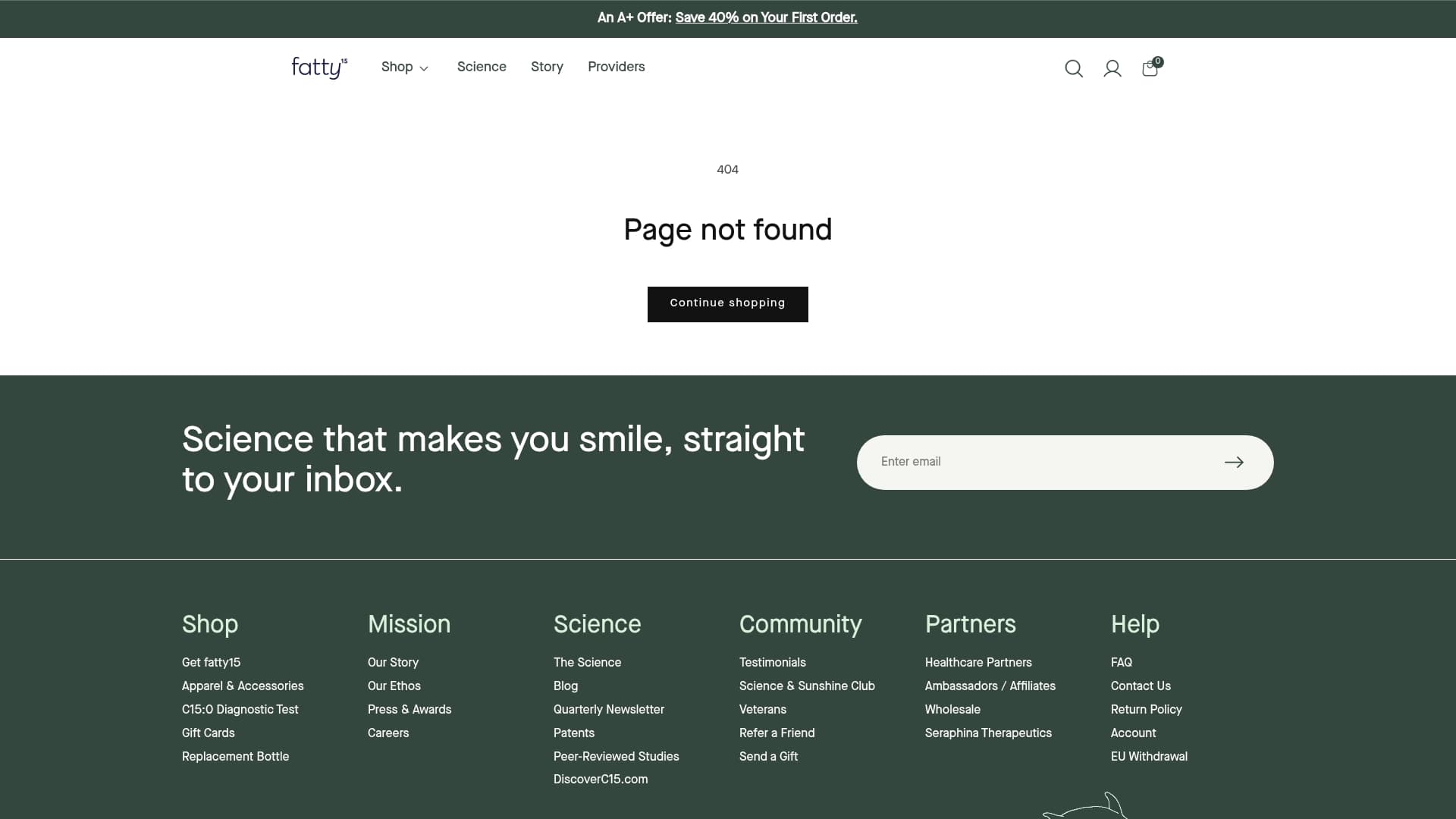 Fatty 15 sponsor landing page advertised on Candace