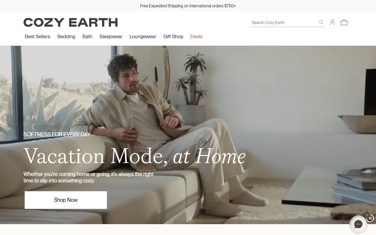 Cozy Earth sponsor landing page advertised on Candace