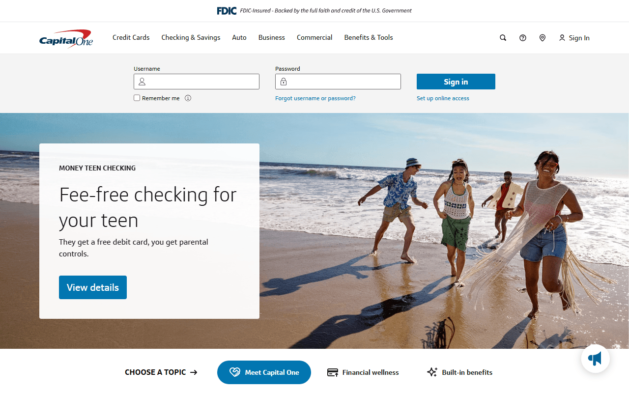 Capital One sponsor landing page advertised on NPR News Now