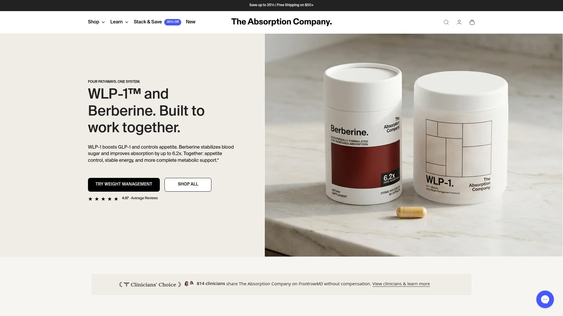 The Absorption Company sponsor landing page advertised on The MeidasTouch Podcast