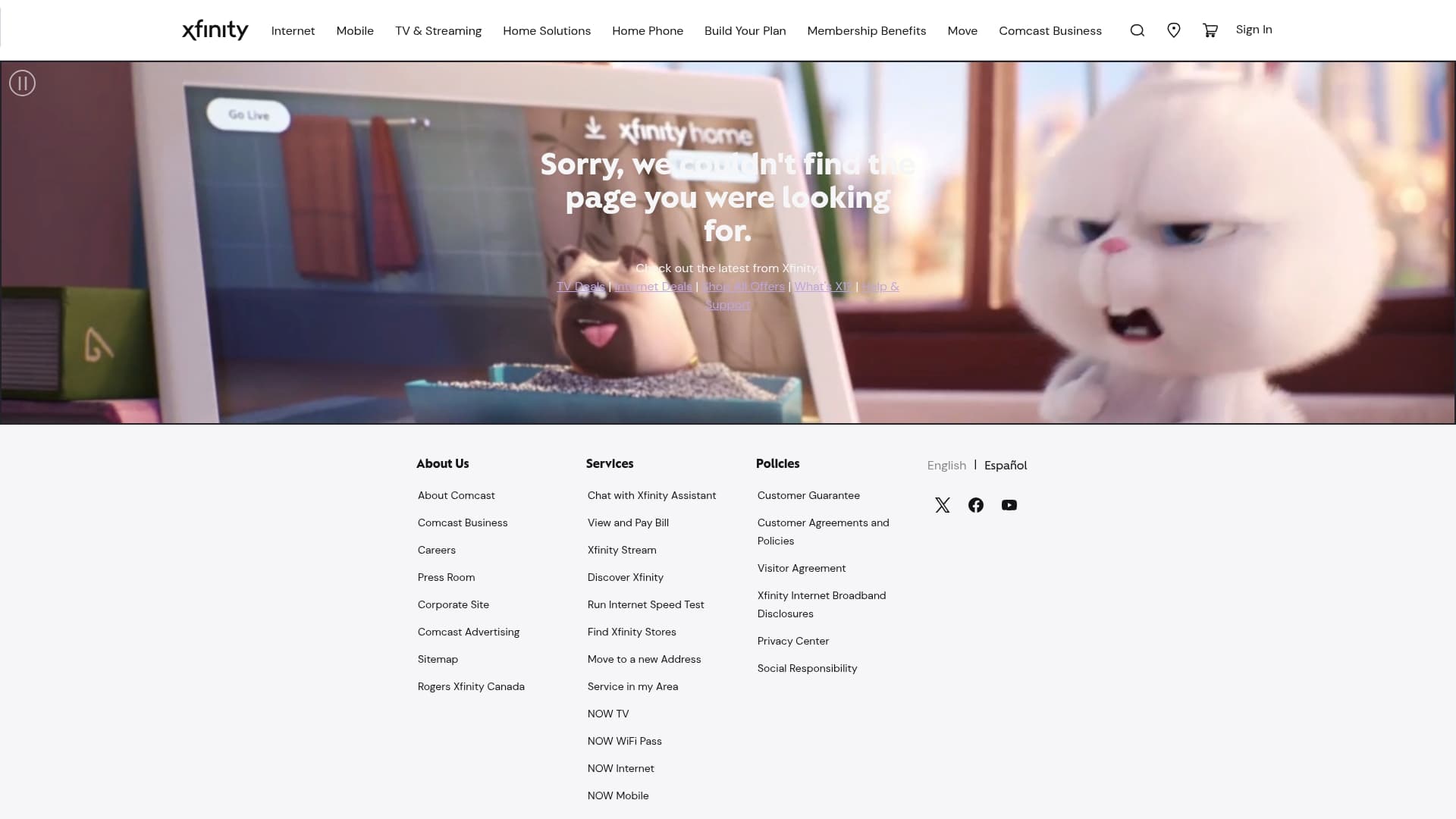 Xfinity sponsor landing page advertised on Baby, This is Keke Palmer