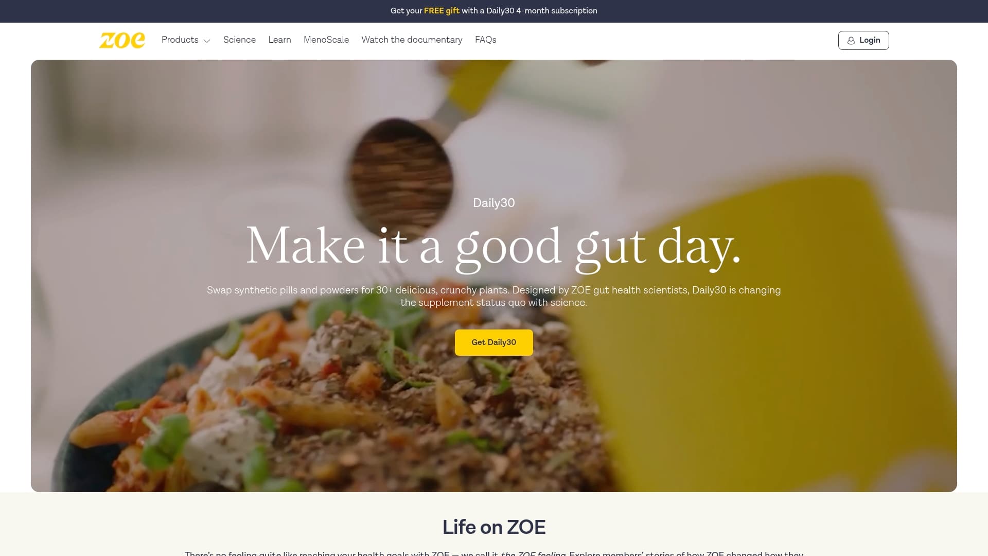 Zoe sponsor landing page advertised on Young and Profiting with Hala Taha