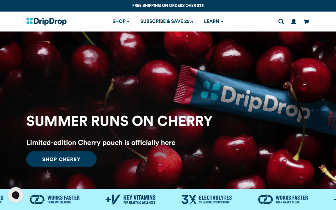 Drip Drop sponsor landing page advertised on Watch What Crappens