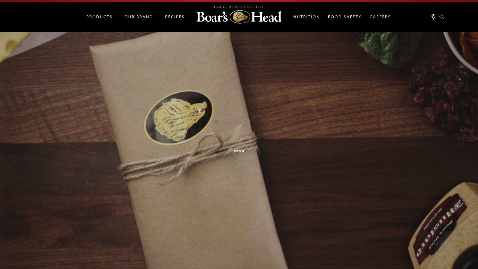 Boar's Head sponsor landing page advertised on The Sporkful