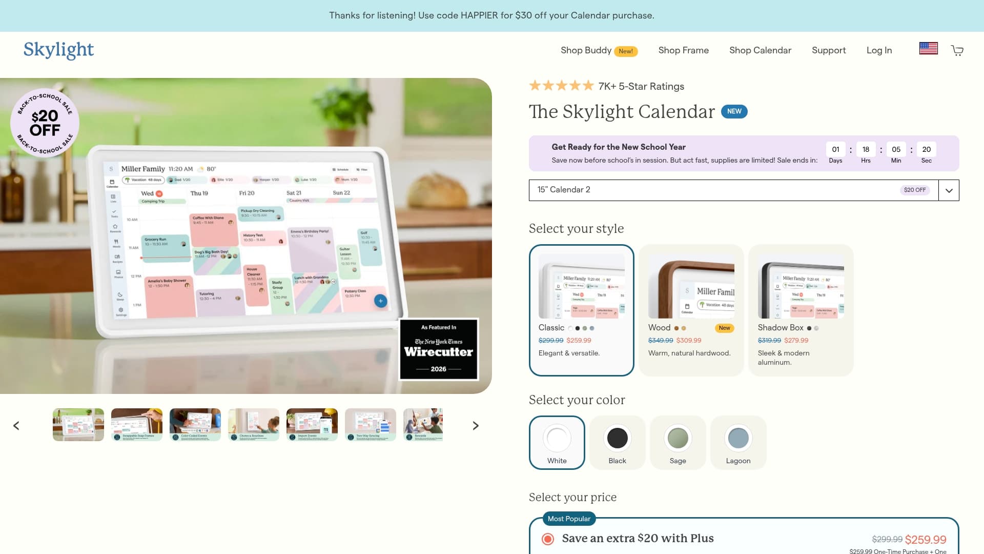 Skylight sponsor landing page advertised on Ten Percent Happier with Dan Harris